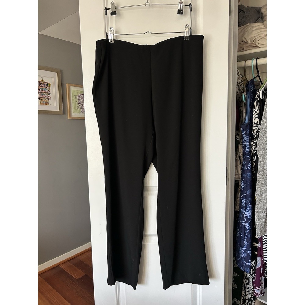 Eileen Fisher Black Pants Women's Side Zip Size 14 Straight Leg